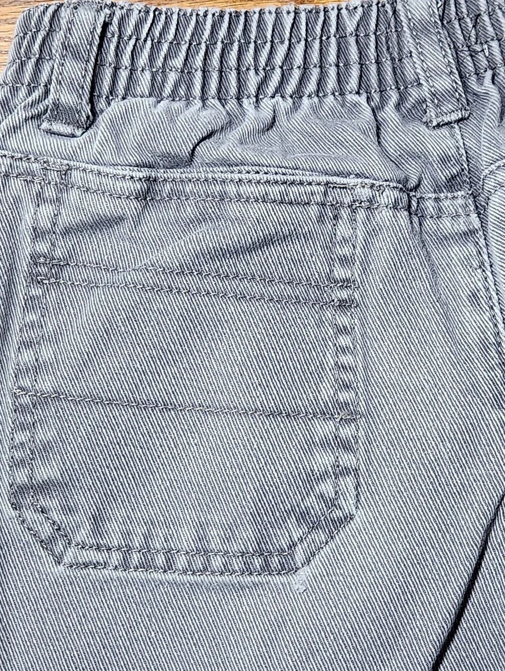 VTG 1999 Gymboree Gray Wide Leg Utility Patch Knee Pants 3-4Y Workwear Cotton